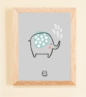 Cuadro elefante verde