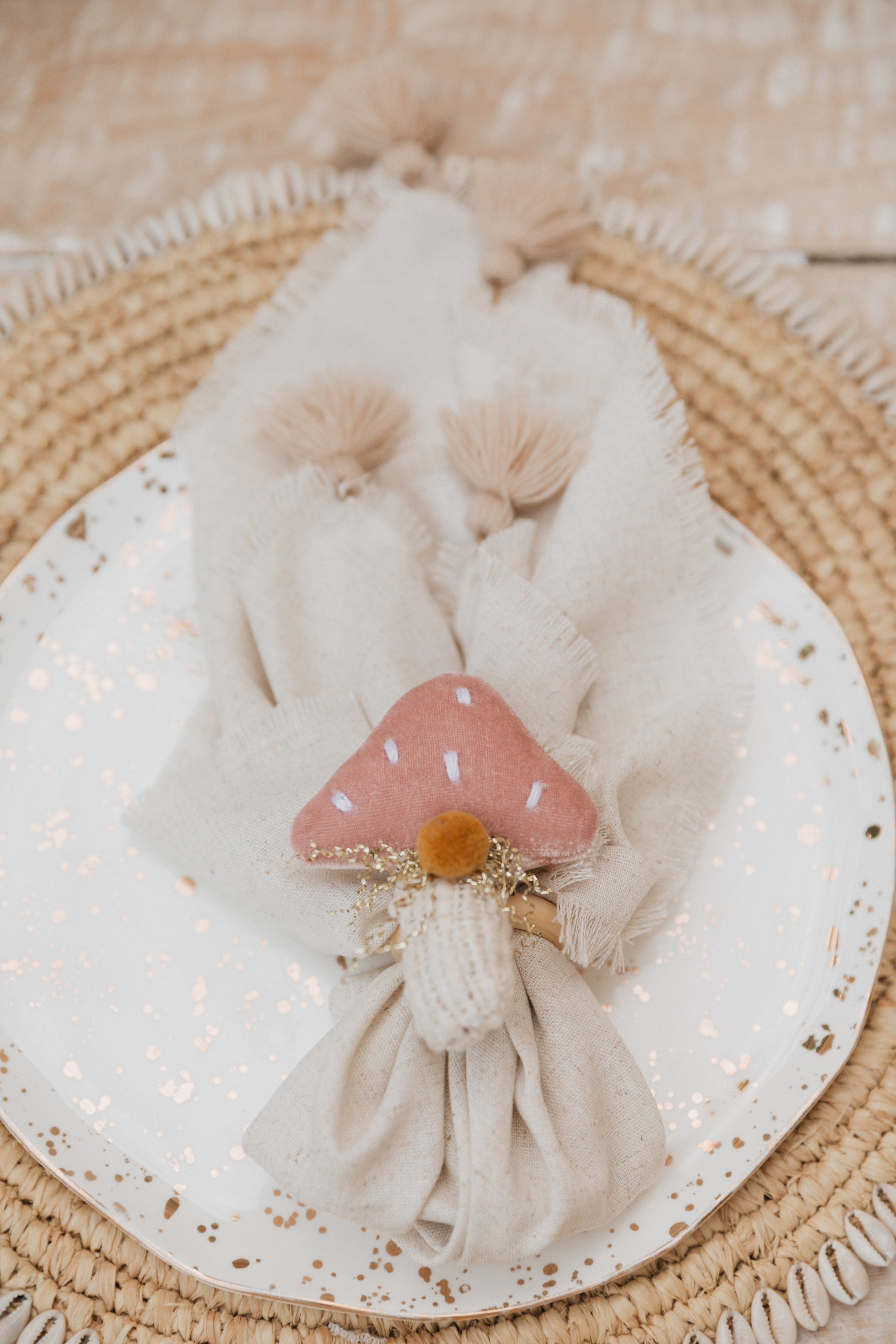 Servilleta lino Borlas